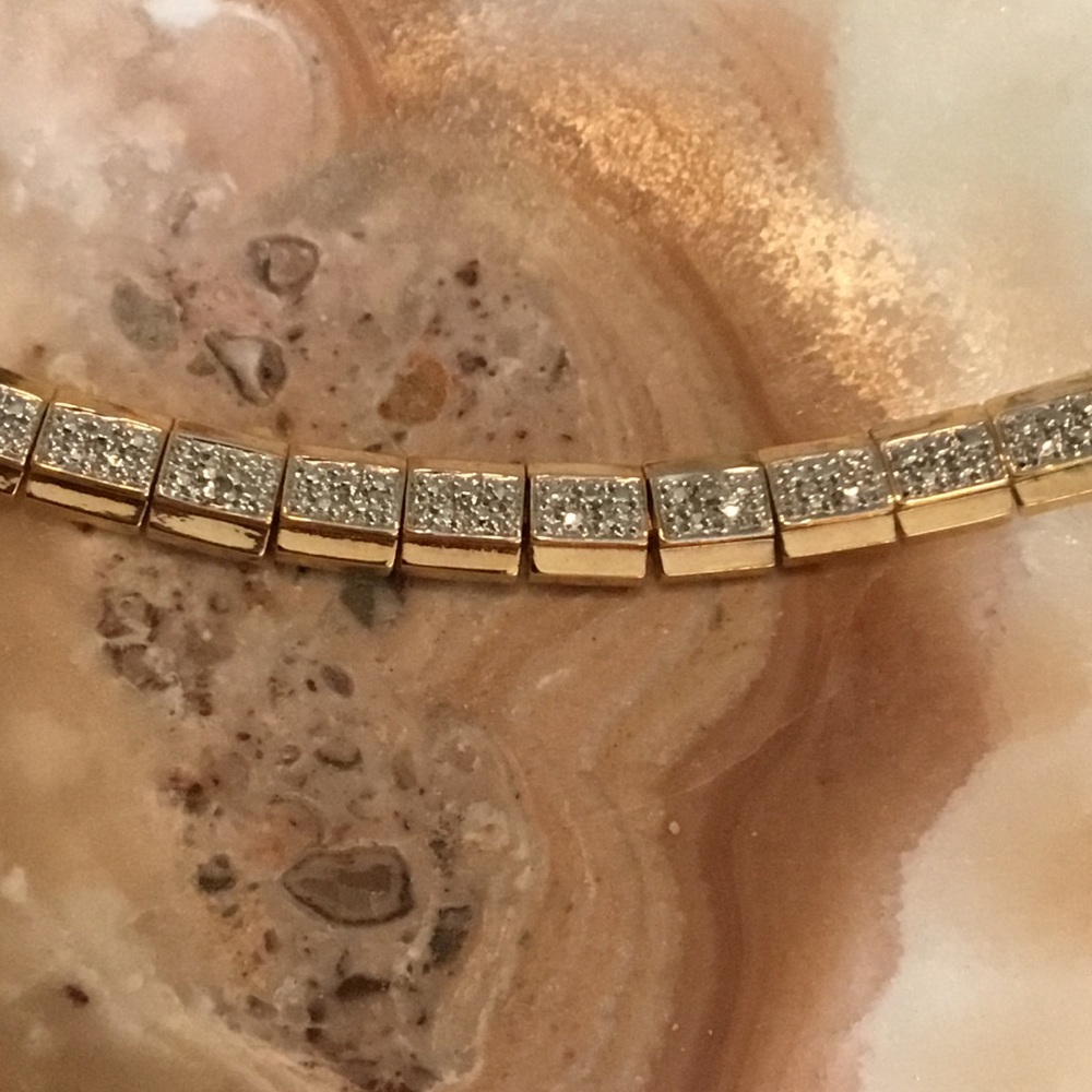 NWOT DIAMOND ACCENT VERMEIL OVER STERLING SILVER BRACELT